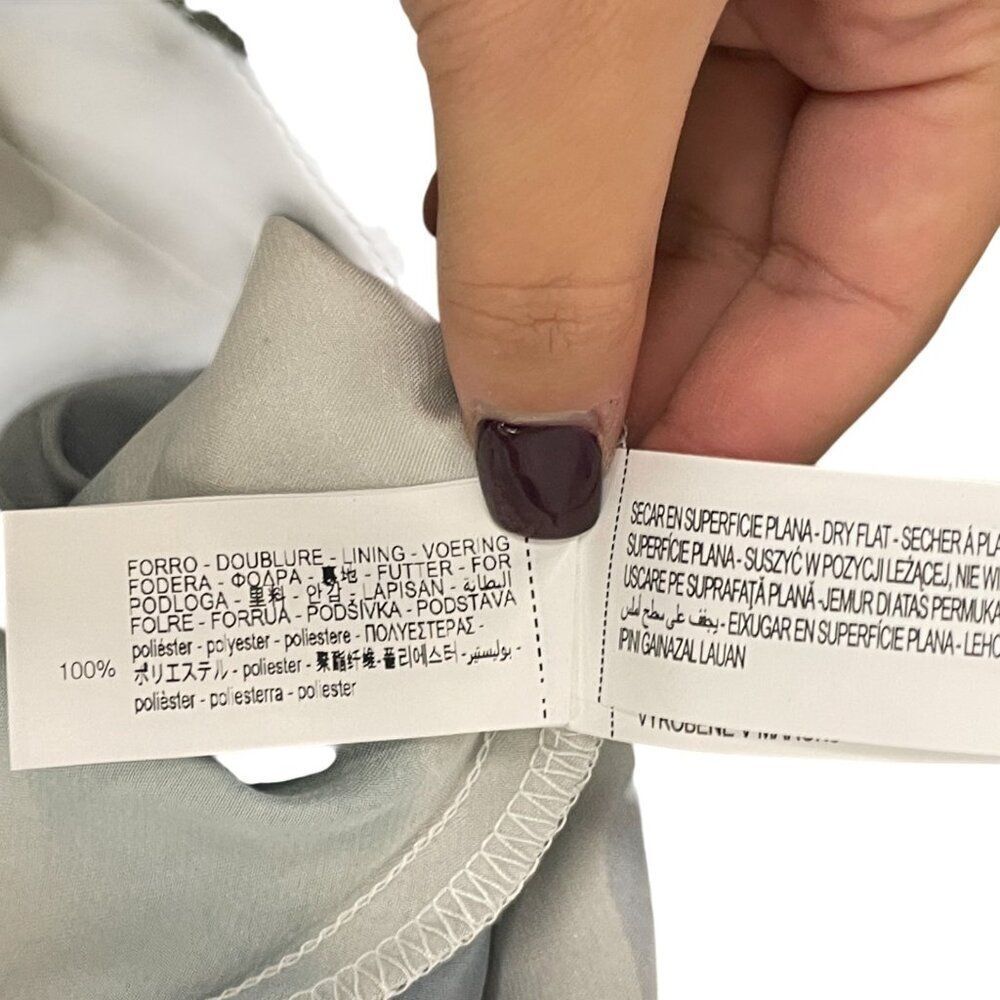 Zara Womens Midi Dress L Green Printed Satin Effect Short Sleeve 2362/119 NWT - Picture 10 of 15